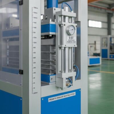 Máy lắp ráp lõi bộ trao đổi nhiệt dạng tấm-vây có chiều dài lõi 300-1300mm với lực kẹp điều chỉnh 0-5T và Hệ thống tăng cường khí nén-thủy lực